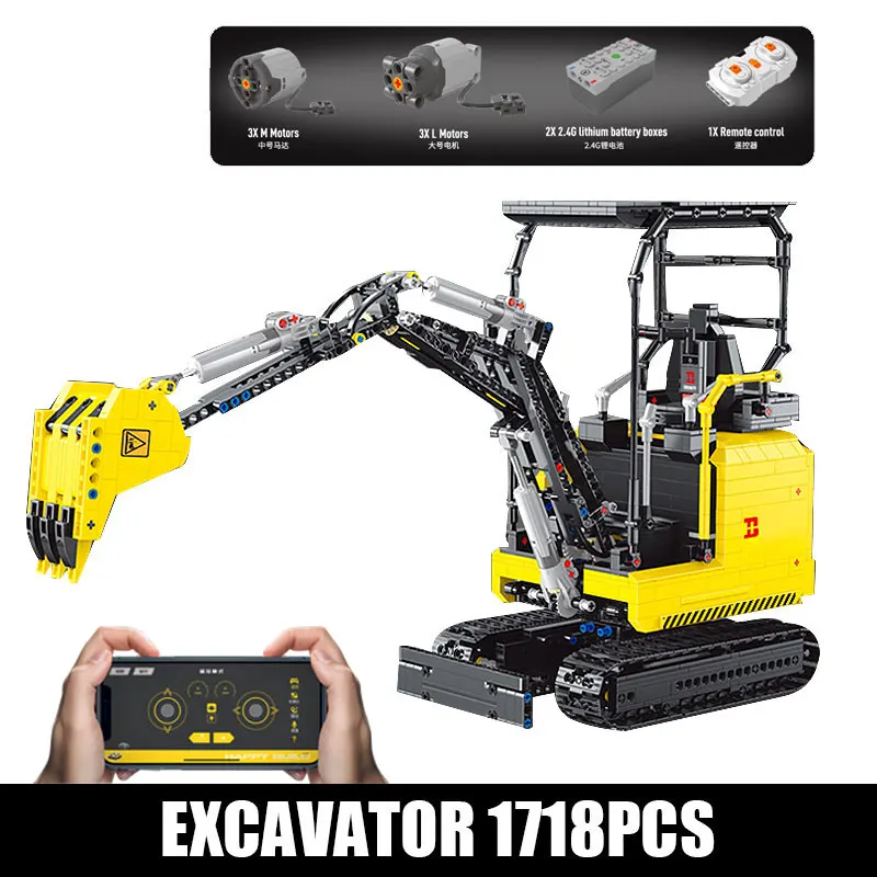 

2.4Ghz RC Excavator toy RC Engineering Car Toy RC Engineering Car Technical Building Blocks Bricks For kids Christmas Gift