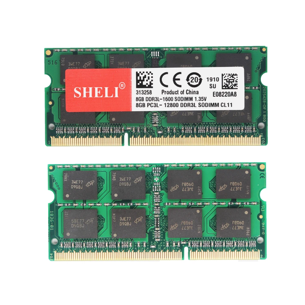 Память для ноутбука SHELI 8GB 2RX8 DDR3L-12800 1600Mhz 1,35 V SODIMM ram