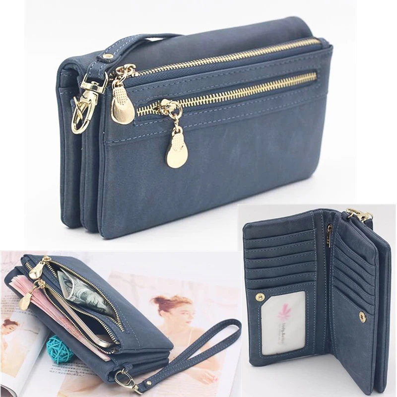 Женский кожаный кошелек универсальный чехол для телефона iPhone 11 Pro Max XS 6 6S 7 8 Plus Samsung