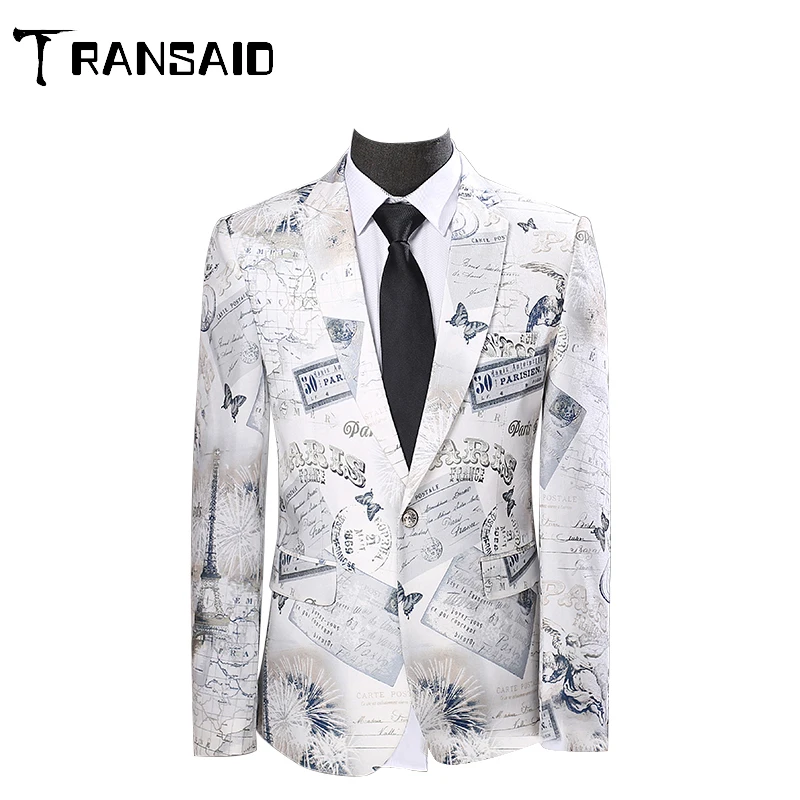 Новый Блейзер мужской костюм с Африканским принтом куртка приталенная