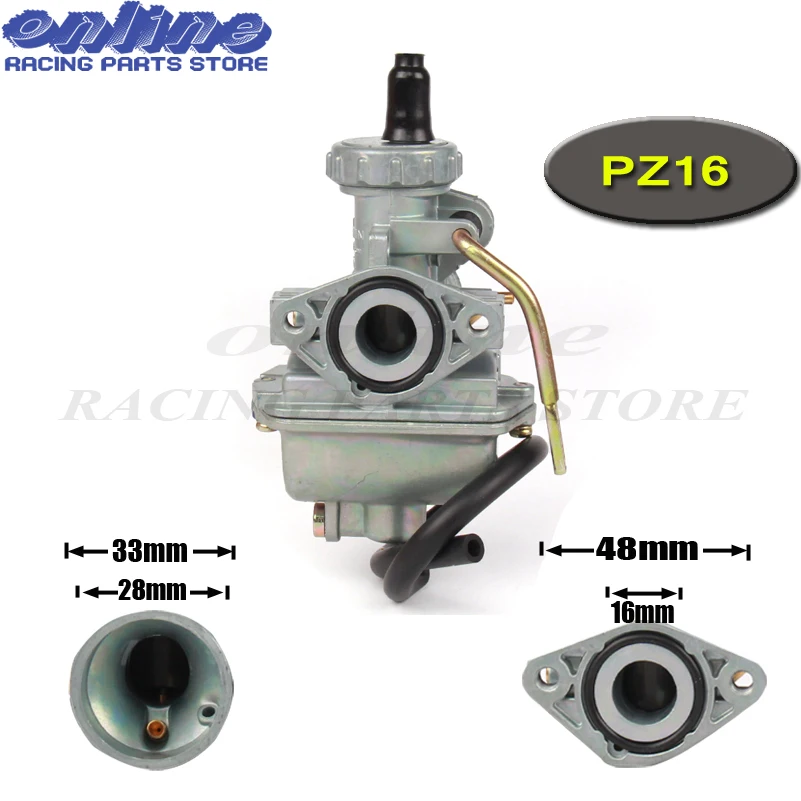 PZ16 Carb 16 мм карбюратор для 50cc 70cc 90cc 110cc двигатель Dirt Pit след велосипед картинг ATV