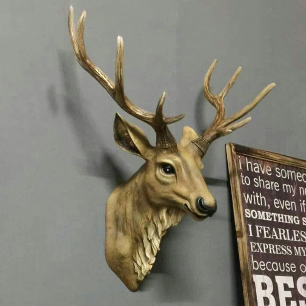 Имитация головы оленя с изображением оленьих рогов настенное крепление наклейки