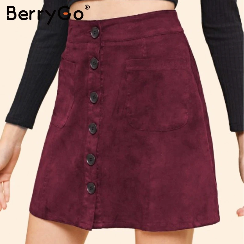 BerryGo элегантная трапециевидная Высокая талия Женская короткая юбка сексуальная