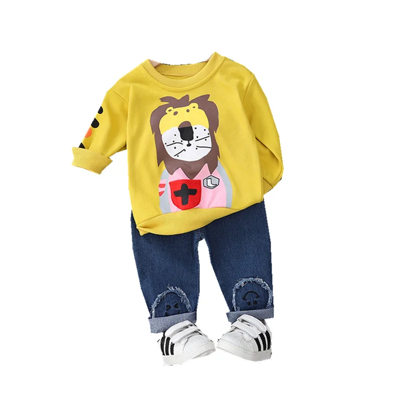 

New Autumn Baby Fashion Clothes Kid Boy Cartoon T Shirt Girls Pants 2Pcs/sets Spring Children Toddler Clothing Infant Sportswear