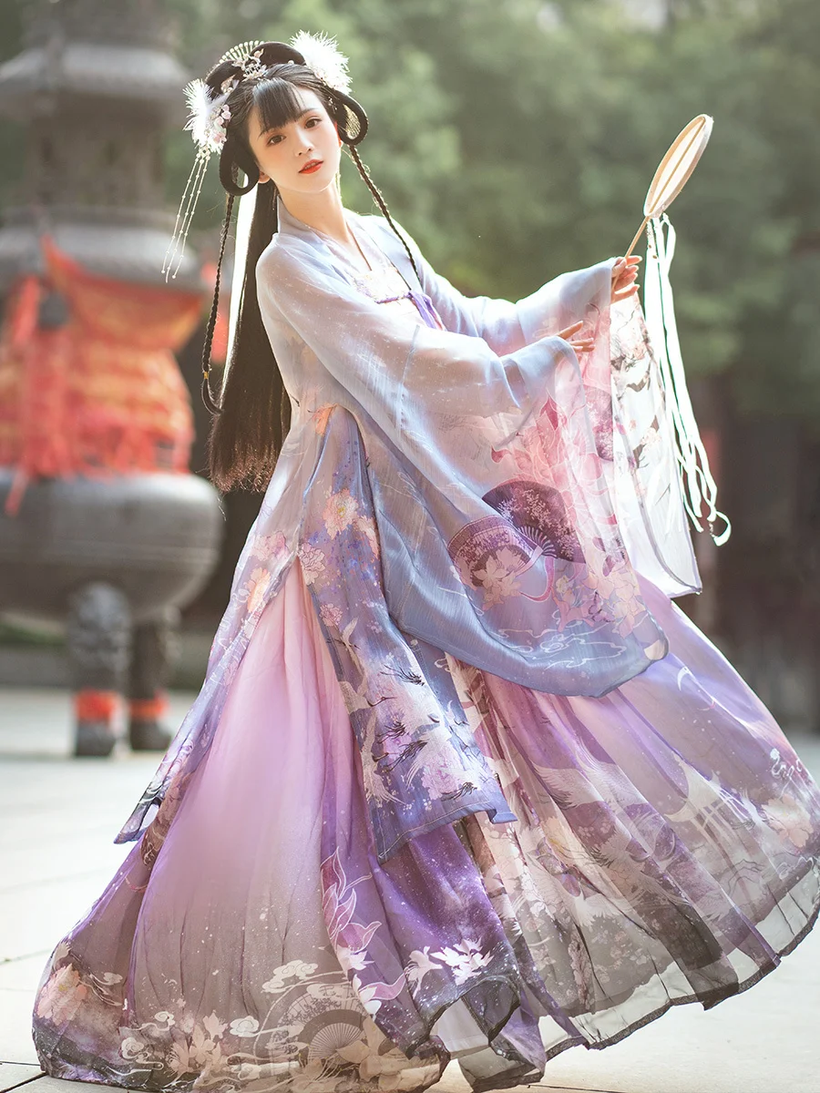 

Original Flower Chinese Traditional Hanfu Costume Woman Ancient Fairy Dress Lady Elegance Han Dynasty Cosplay Clothing Stage