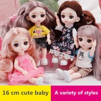 new 16 cm doll bjd girl toy set 13 movable joints 112 mini cute princess doll toy 3d eye makeup doll children birthday gift