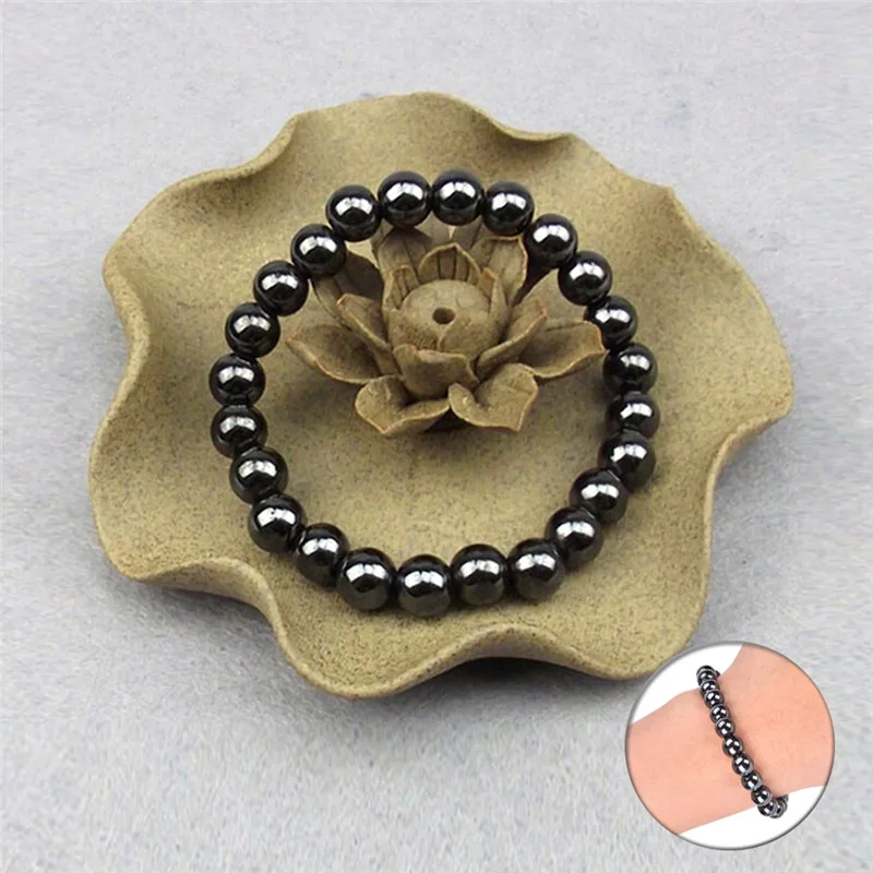 Унисекс 1 шт. похудение круглый черный камень терапия браслет Здоровье роскошный
