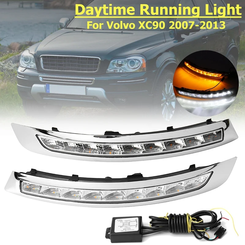 

1Pair Car Led Drl Daytime Running Lights Fog Lights Flashing Lights Turn Signal Lights Bumper Fog Lights For Volvo Xc90 2007 200