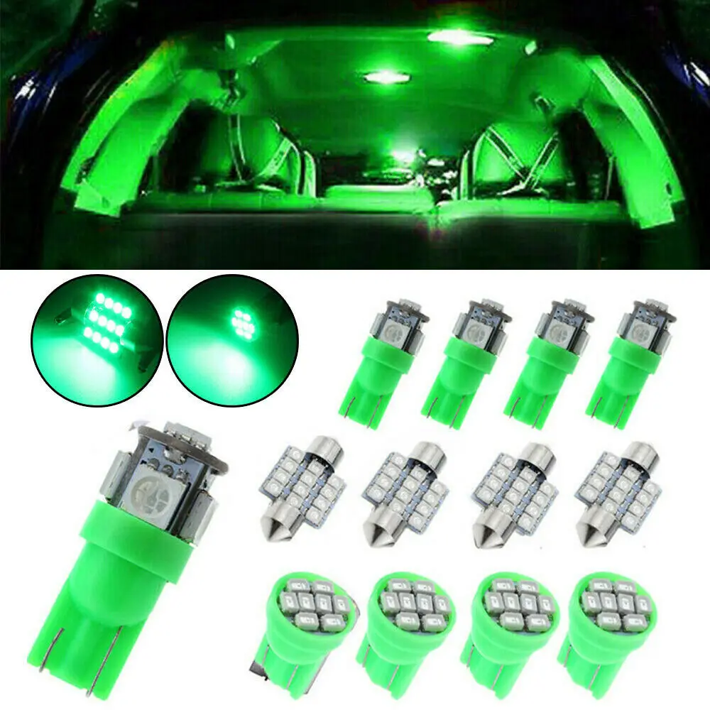 

13PCS T10 LED W5W 31MM C5W Car Light 6500K White Automotive License Plate Lamp Interior Package Lamp Kit Interior Light