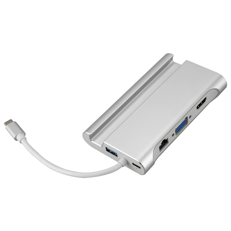 Адаптер-конвертер с разъемом Type-C Thunderbolt 3 to Lan HDMI USB3.0 VGA для зарядки Samsung S8 Huawei P20 Mate 10