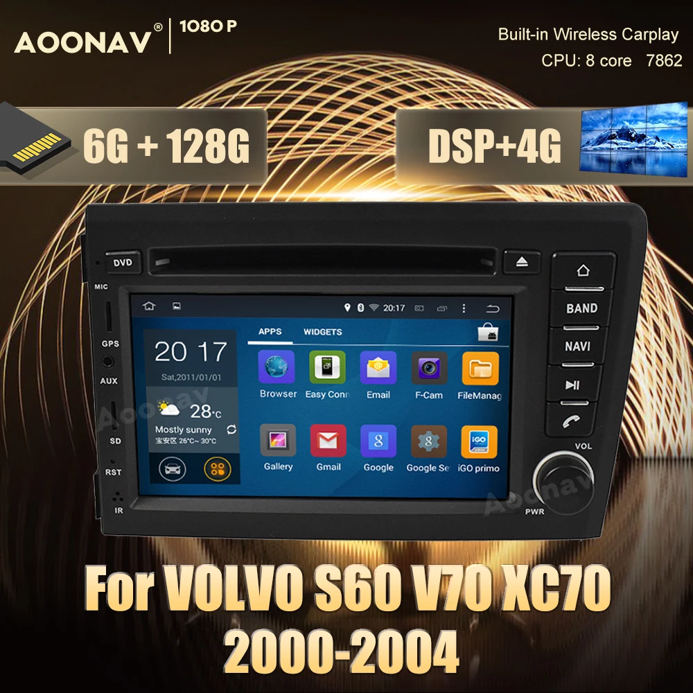 

Автомагнитола 2 din на Android, 128 ГБ, для VOLVO S60 V70 XC70 2000-2004