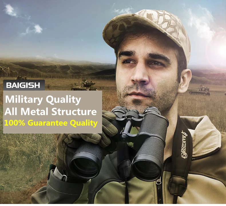 Русский Hd бинокль Baigish 20x50 мощный военный мощный для охоты на открытом воздухе оптический Lll ночное видение фиксированный зум кемпинг