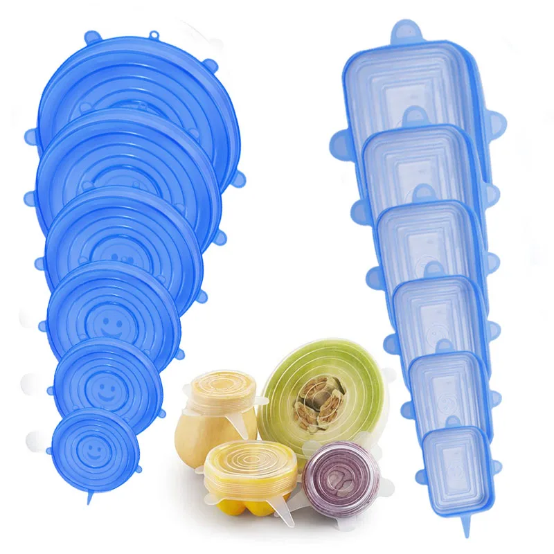 6 шт. Крышка для фруктов и овощей сохраняющая свежесть многоразовая