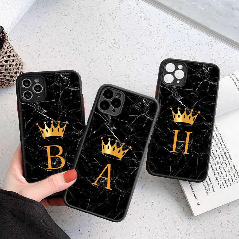 Чехол с надписью A to Z для iPhone 11 12 Mini Pro X XS Max XR 7 8 Plus защитный жесткий чехол