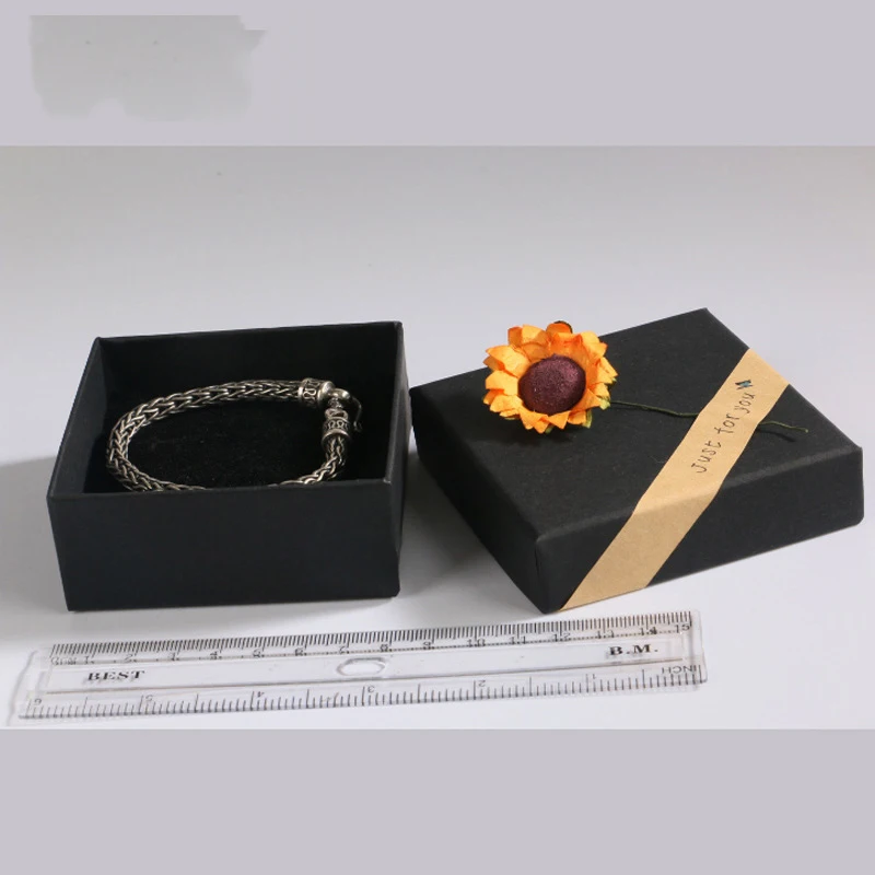 

1PC Black Cardboard Jewelry Box Sunflower Especially For You Words Tag Decor Handmade Gift Present Packing Display Package Box