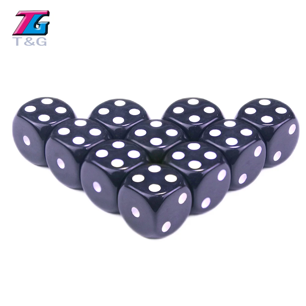 

Mini funny10 Pcs High Quality Acrylic Round Corner Games Dice 6 Sided 12mm for Bar Pub Club Party Board Game