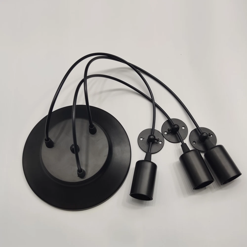 Pаспродажа Подвесная лампа в стиле ретро «сделай сам» с несколькими цоколями E27, потолочные светильники с черным кабелем 0,75 мм в стиле индастриал, подв...