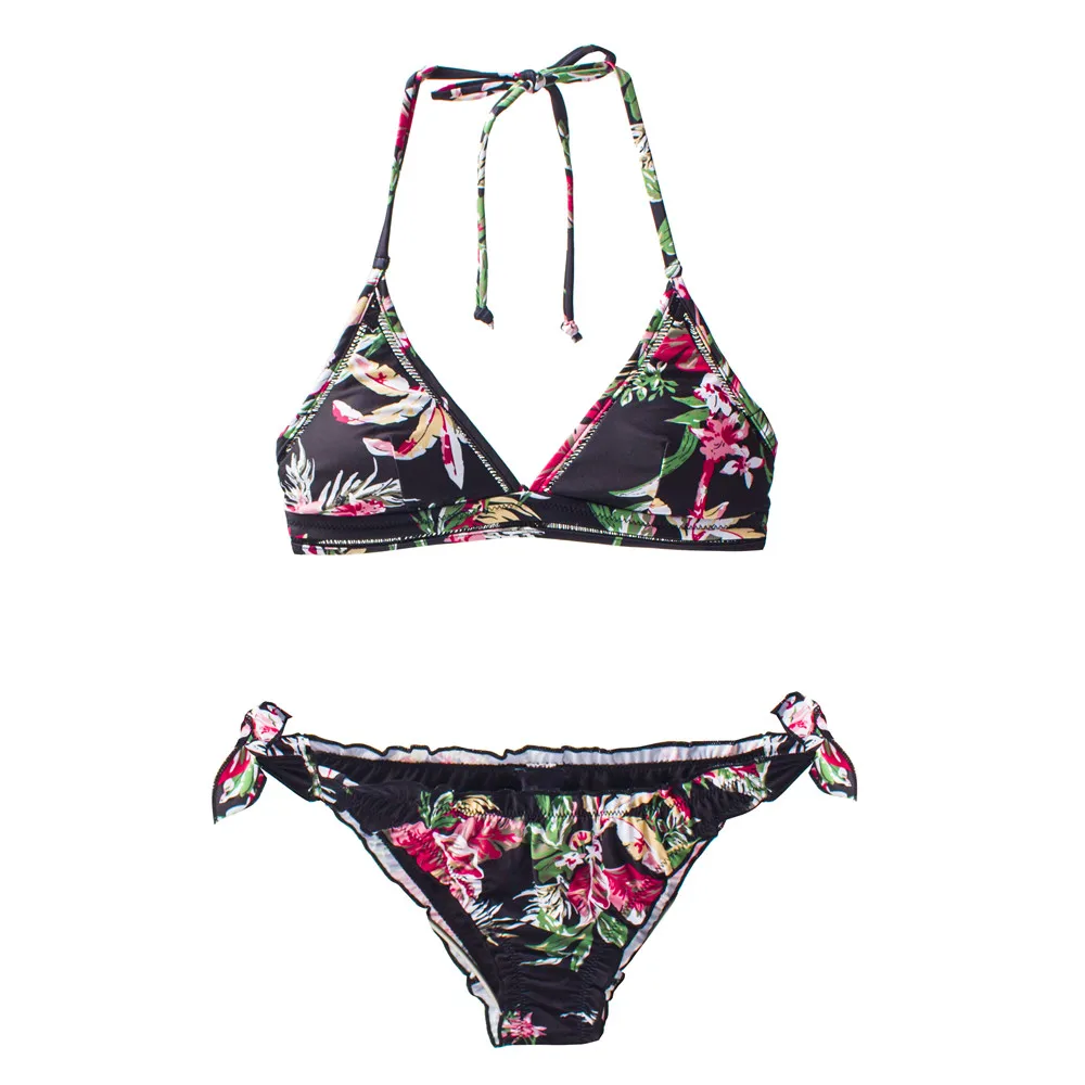 Однотонный сексуальный бандажный комплект бикини 2020 купальный костюм с вырезами