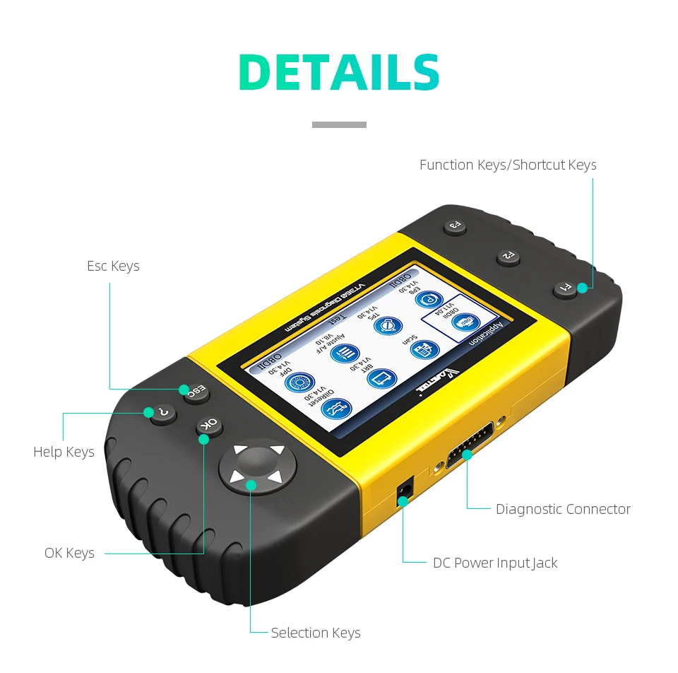 Автомобильный диагностический инструмент VDIAGTOOL VT360 OBDII ABS подушка безопасности SAS