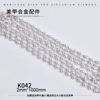 K042 Серебряный 5 шт. Птица/Сердце/Любовь Купидон дизайн ногтей циркон Длинная цепочка Кулон Ювелирные изделия ногтей циркон алмаз ногтей циркон украшения - Цвет: K042