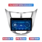 Автомагнитола на Android 10, мультимедийный плеер с GPS для Hyundai Accent Verna 2012, 2013, 2014, 2015, 2016, 2017, HD, большой экран, GPS-навигатор