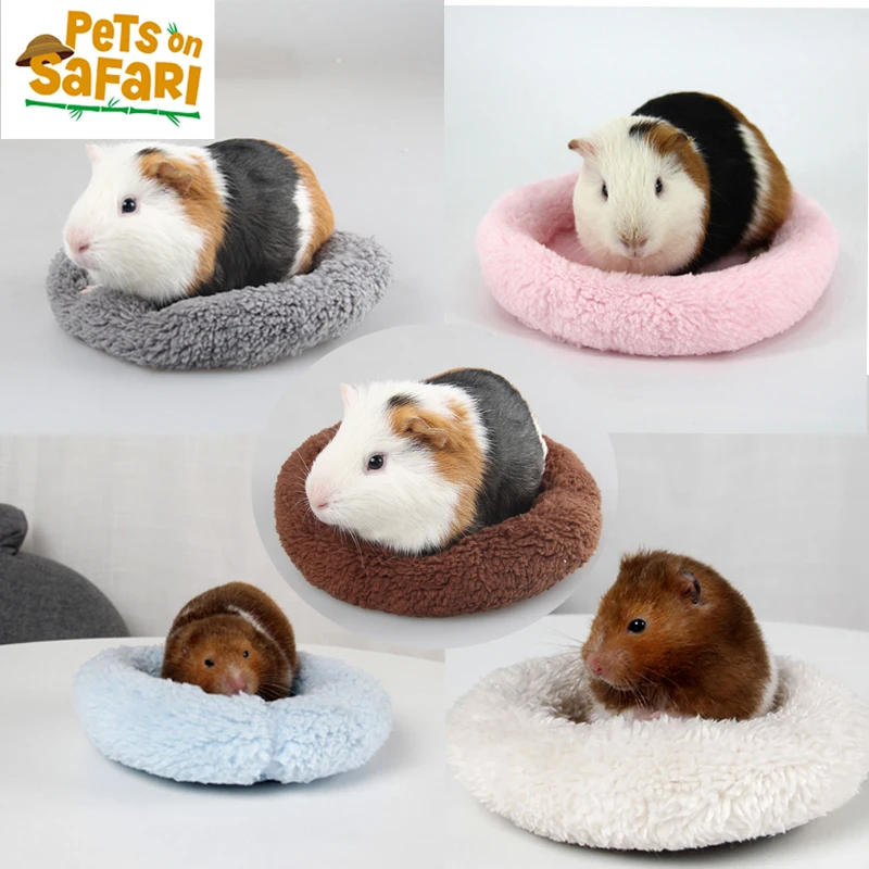 

Plush Hamster House Warm Soft Velvet Round Machine Wash Hedgehog Sugar Glider Guinea Pig Pet Bed
