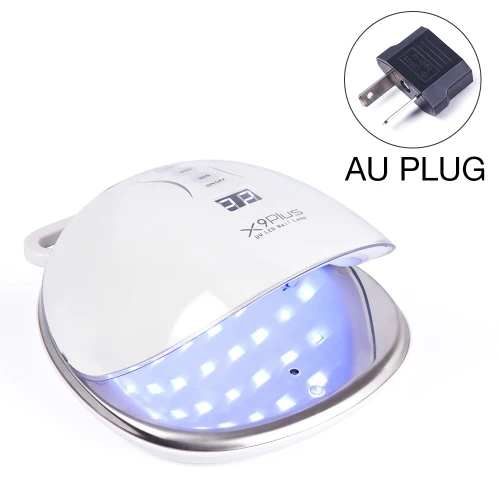 AU Plug White Машинка для стрижки 48 Вт переносной УФ лампой 36 светодиодов X9 плюс лед лампа для ногтей лак для ногтей Сушилка для ногтей Гель-лак Быстросохнущий с ЖК-дисплей Дисплей Авто Сенсор - Цвет: AU Plug White