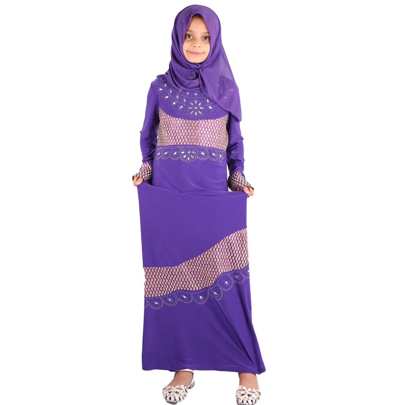 Длинное платье-хиджаб для девушек мусульманских мусульманский кафтан арабские