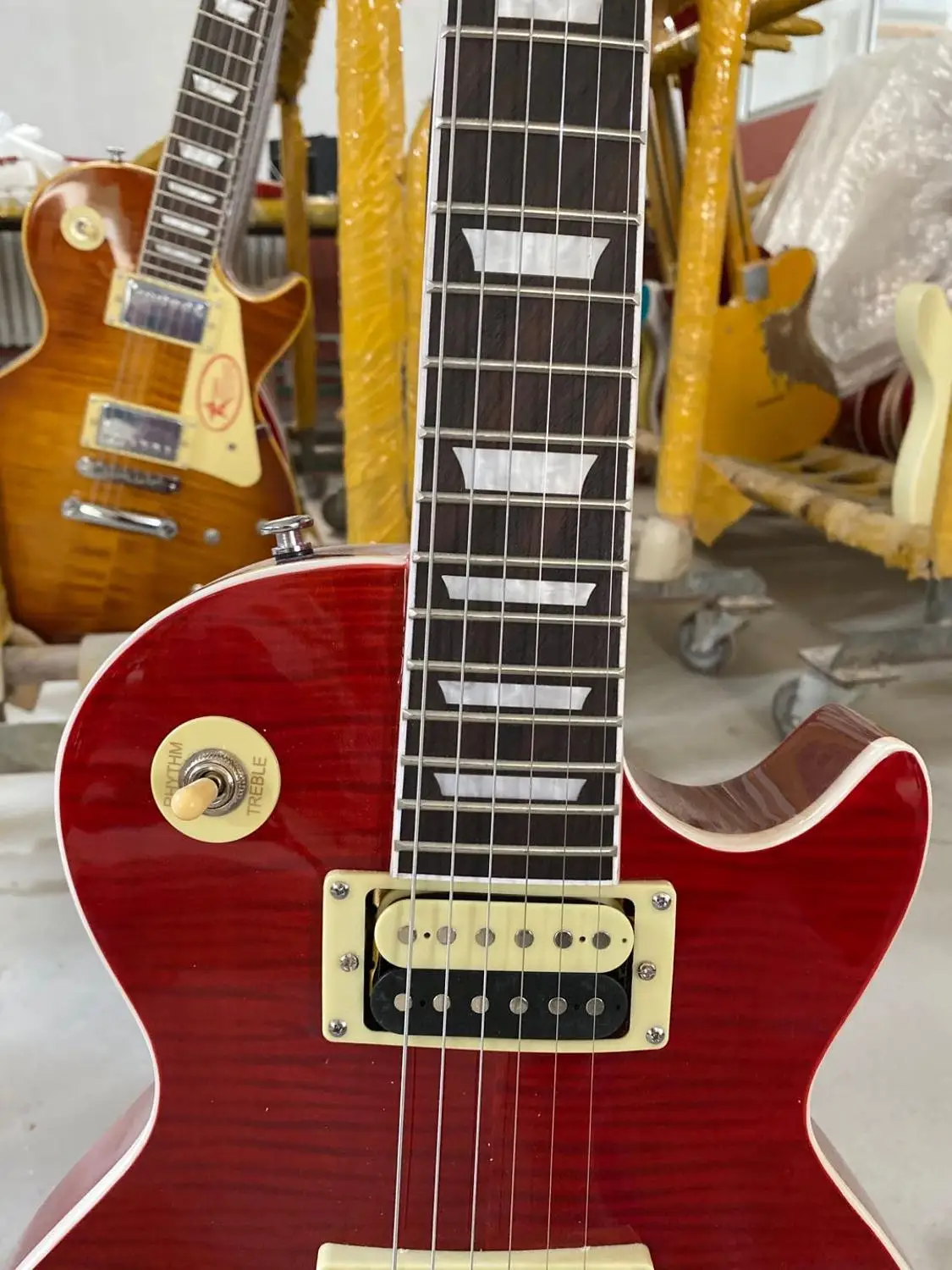 

Hot sale Chinese Factory Electric Guitar zebra pickups standard electric guitar free shipping