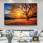 Природный закат пейзаж холст фотообои Современные Деревья Искусство Пейзаж Картины домашний декор