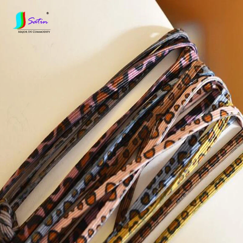 Оптовые продажи 3 мм цветной с Леопардовыми пятнами Эластичная лента DIY ручной