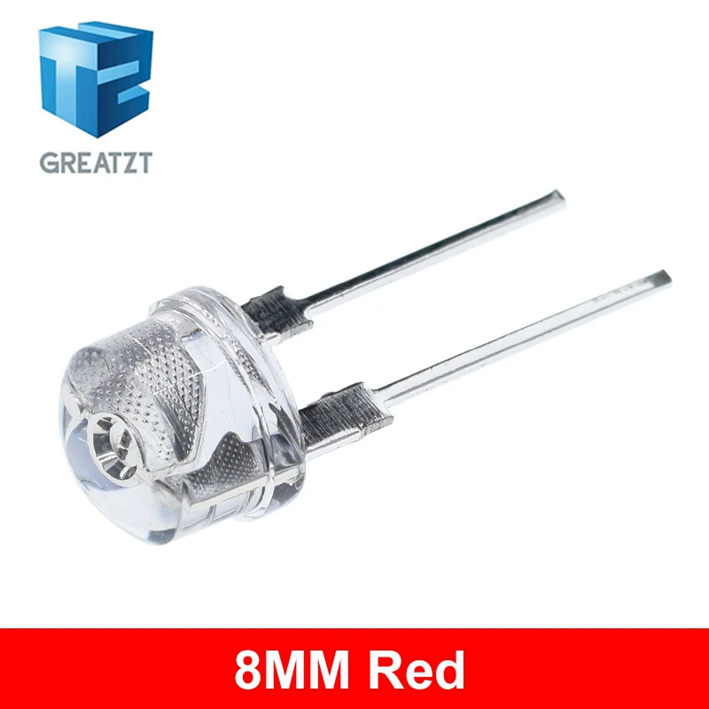 GREATZT 10 шт в упаковке новая F8 8 мм 0 5 W 3 2 V соломенная шляпа Светодиодный белый супер