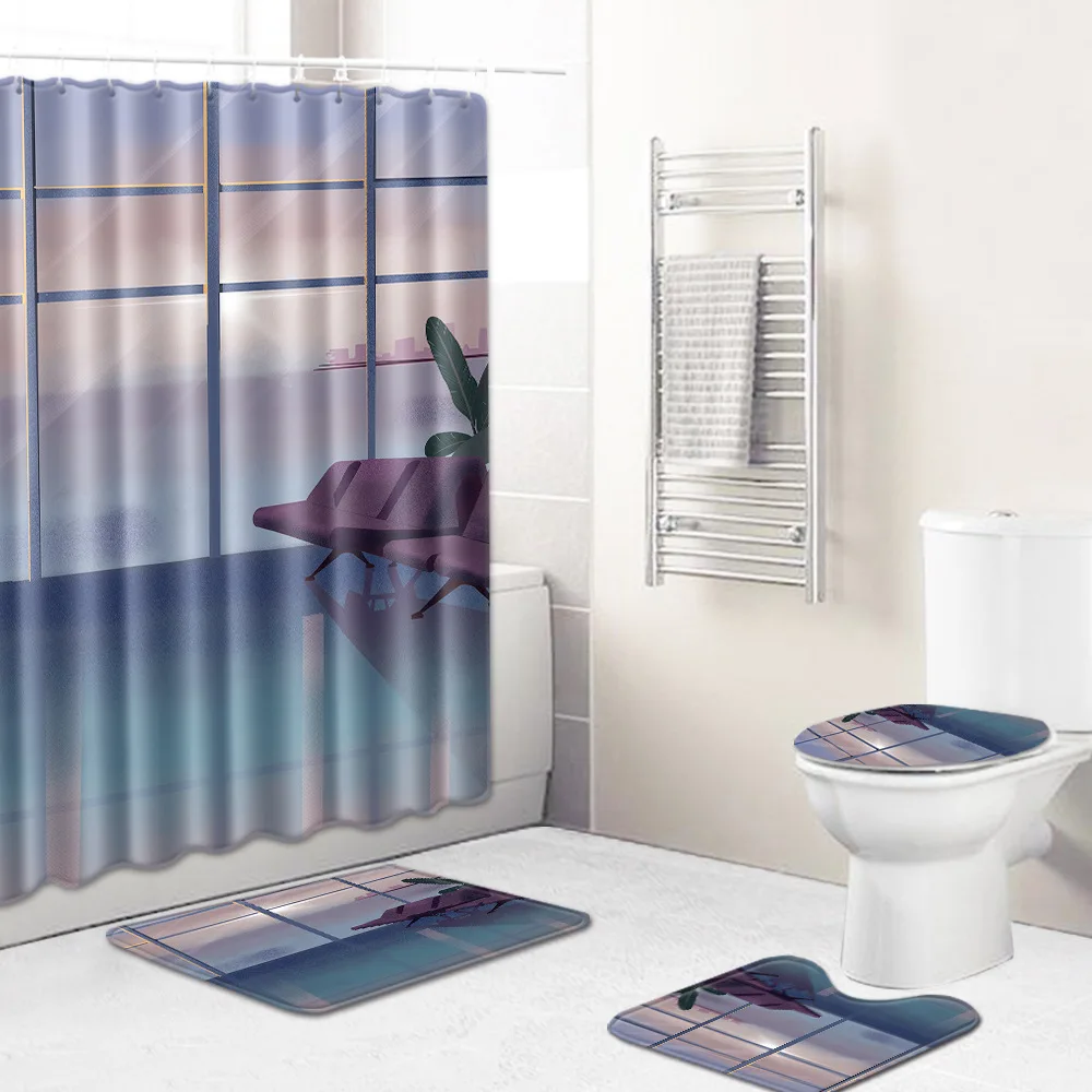 Набор ковриков для ванной и душа Zeegle моющиеся противоскользящие пылезащитные |