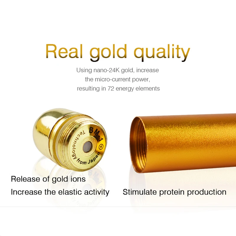 Электрический Виброметр для подтяжки лица Т образный золотистый массажный