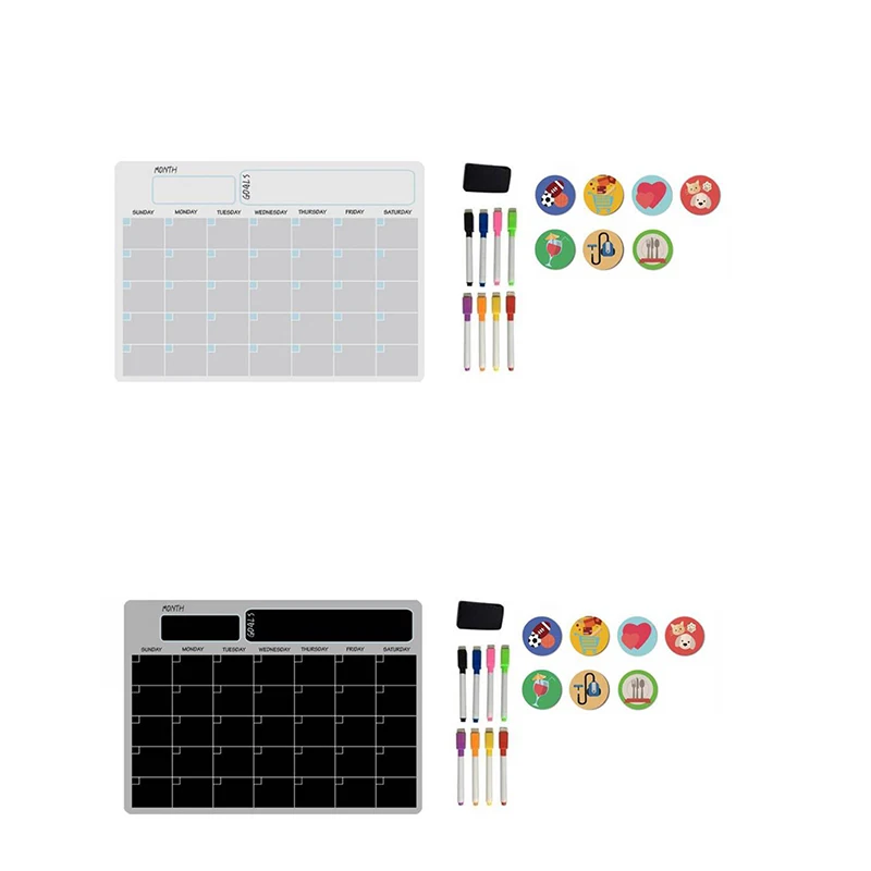 

A3 Magnetic Monthly Weekly Planner Calendar Table Dry Erase Fridge Sticker Message Board