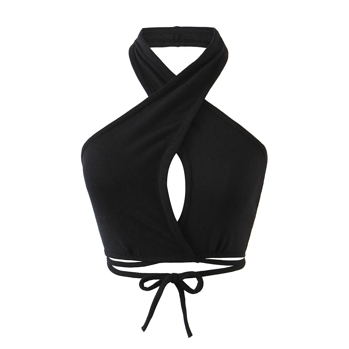 

Cross Halter Crop Top Women Sleeveless Backless Sling Top Hollow Out Sexy Bralette Tops For Women Summer 2021