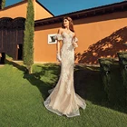 Женское свадебное платье без бретелек, с блестками