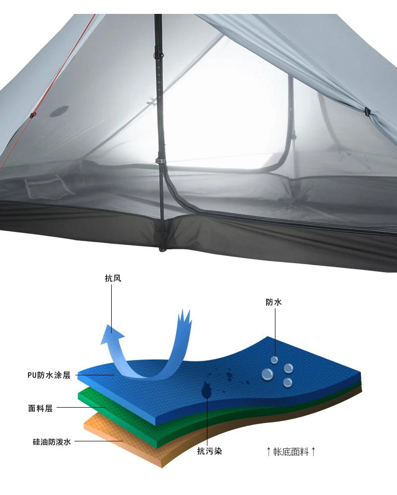 3F UL GEAR Lanshan 2 pro палатка для улицы 2 человека Сверхлегкая палатка для кемпинга 3 сезона профессиональная 20D Silnylon безротовая палатка