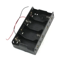 black plastic 4 x 1 5v d size battery 4 slots 6v batteries holder storage case box with wire leads