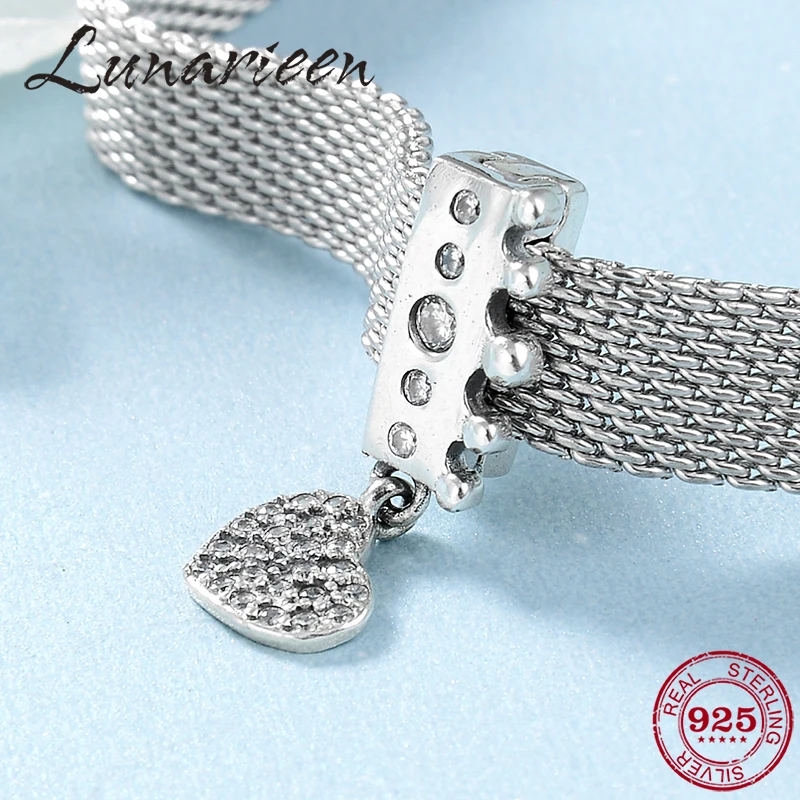 925 стерлингового серебра принцессы корона с серьги прозрачный CZ Сердце клип