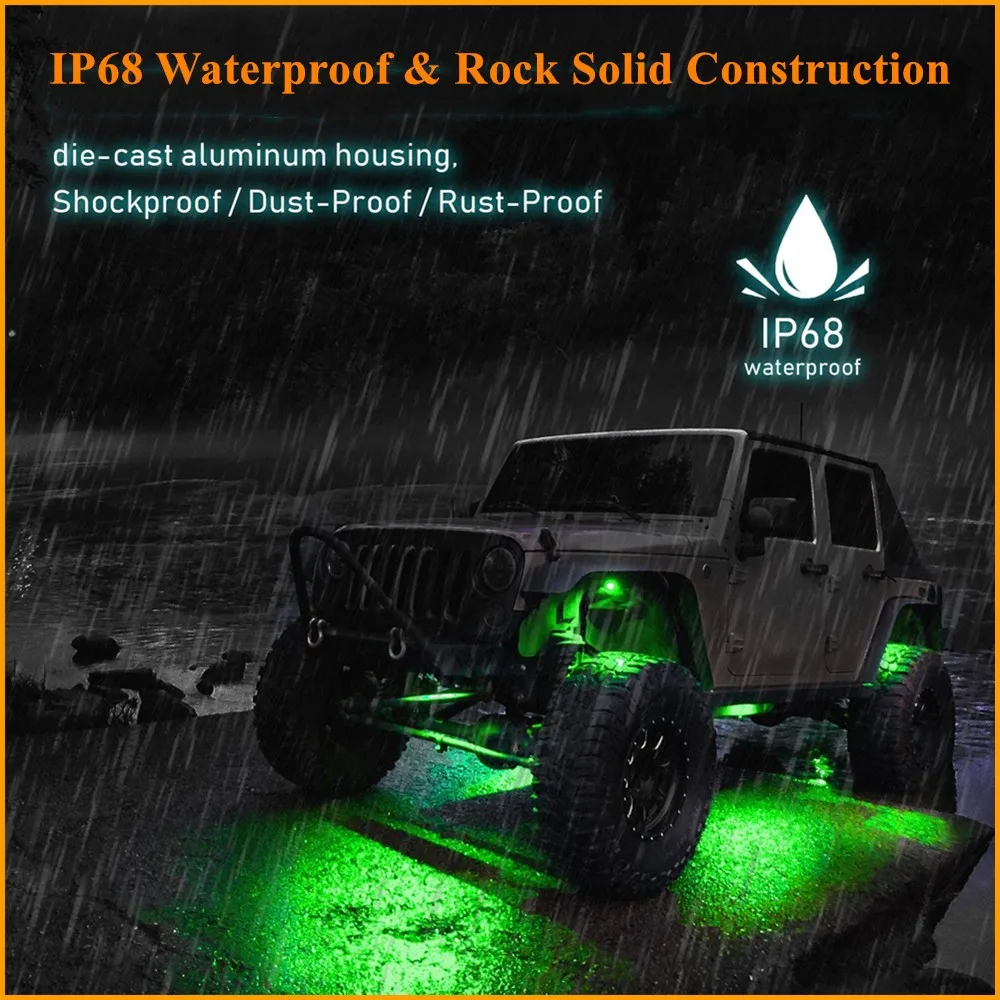 Автомобильные светодиодные лампы Rock разноцветные с управлением через