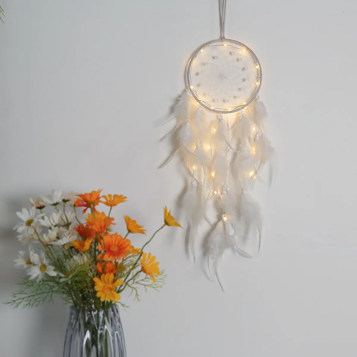 

Ins Small Fresh Creative Dream Net Girl Room Hanging Pendant White Pointed Wind Chime Pendant Dream Net
