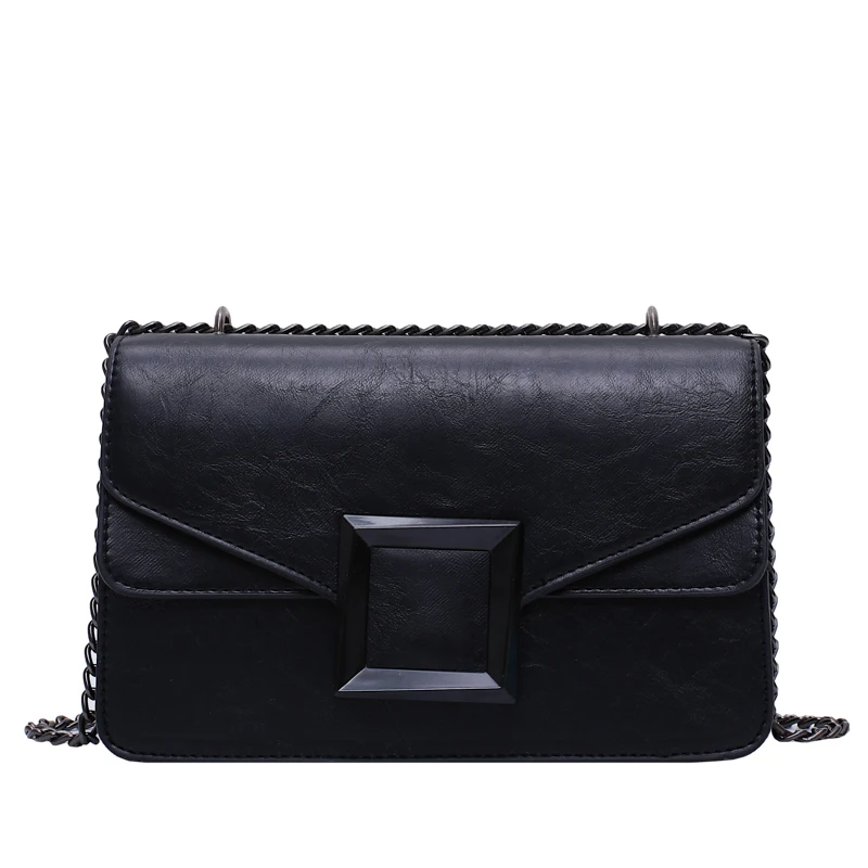 

Solid Color PU Leather Crossbody Bags For Women Chain Shoulder Messenger Bag Travel Small Handbags and Purse