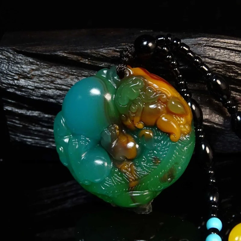 

Natural Color Hand-carved Brave Jade Pendant Fashion Boutique Jewelry for Men and Women God Beast Necklace Gift Accessories