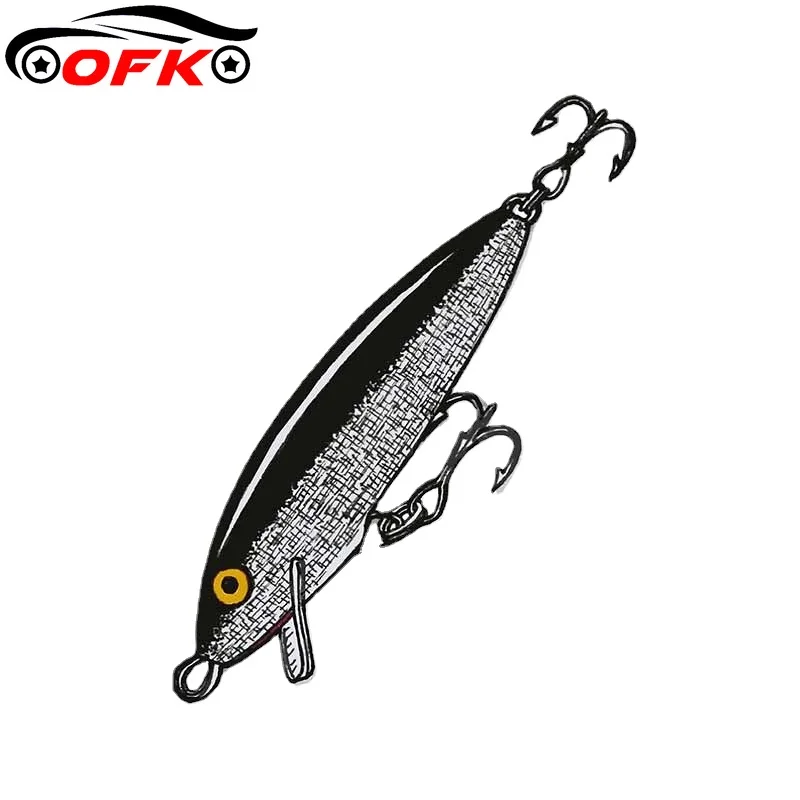 

For Fishing Lure Car Sticker Occlusion Scratch Motorcycle JDM Assessoires Waterproof Decal for VAN SUV 13cm X 9.8cm