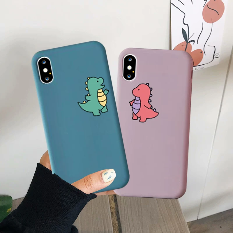 Чехол JAMULAR с мультипликационным динозавром для телефона iPhone 7 11 Pro X XS MAX XR 8 6 Plus