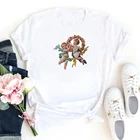 Футболка женская хлопковая с забавным принтом, милая рубашка с изображением ангела, модный топ, кавайная одежда