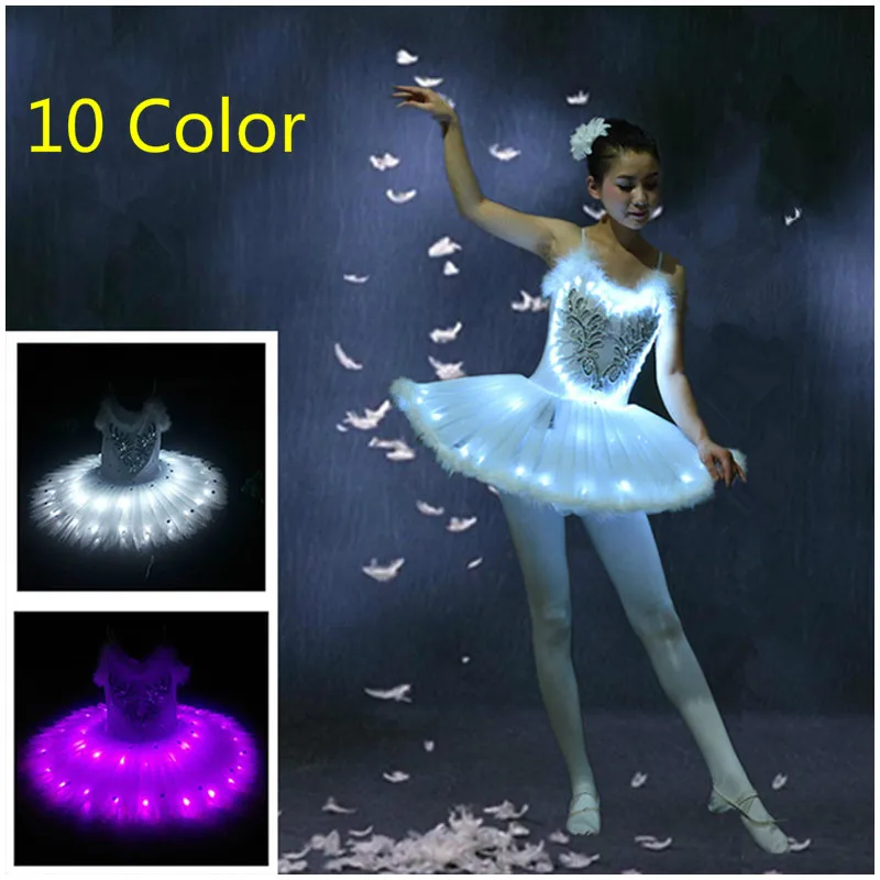 

plus size Ballet Dance Swan Lake LED Layered Dress Tutu Bubble Skirt Underskirt Girls' Kid's Women's Tulle Stage Costume