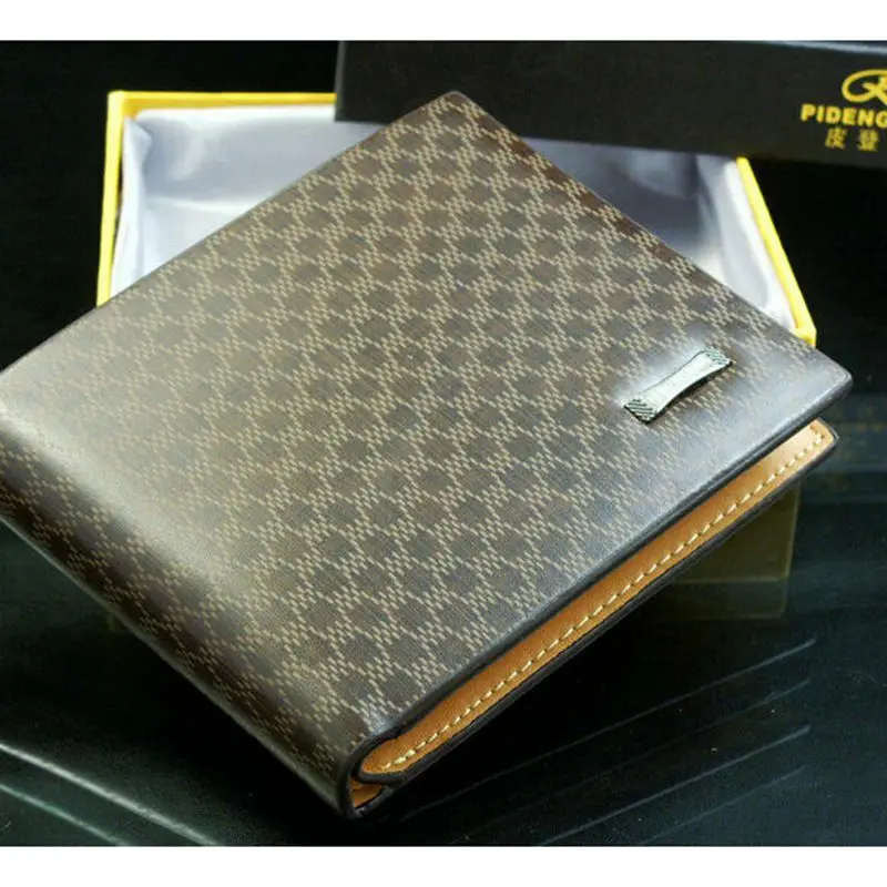Новинка Мужской Двойной кошелек из натуральной кожи ID кредитная карта держатель