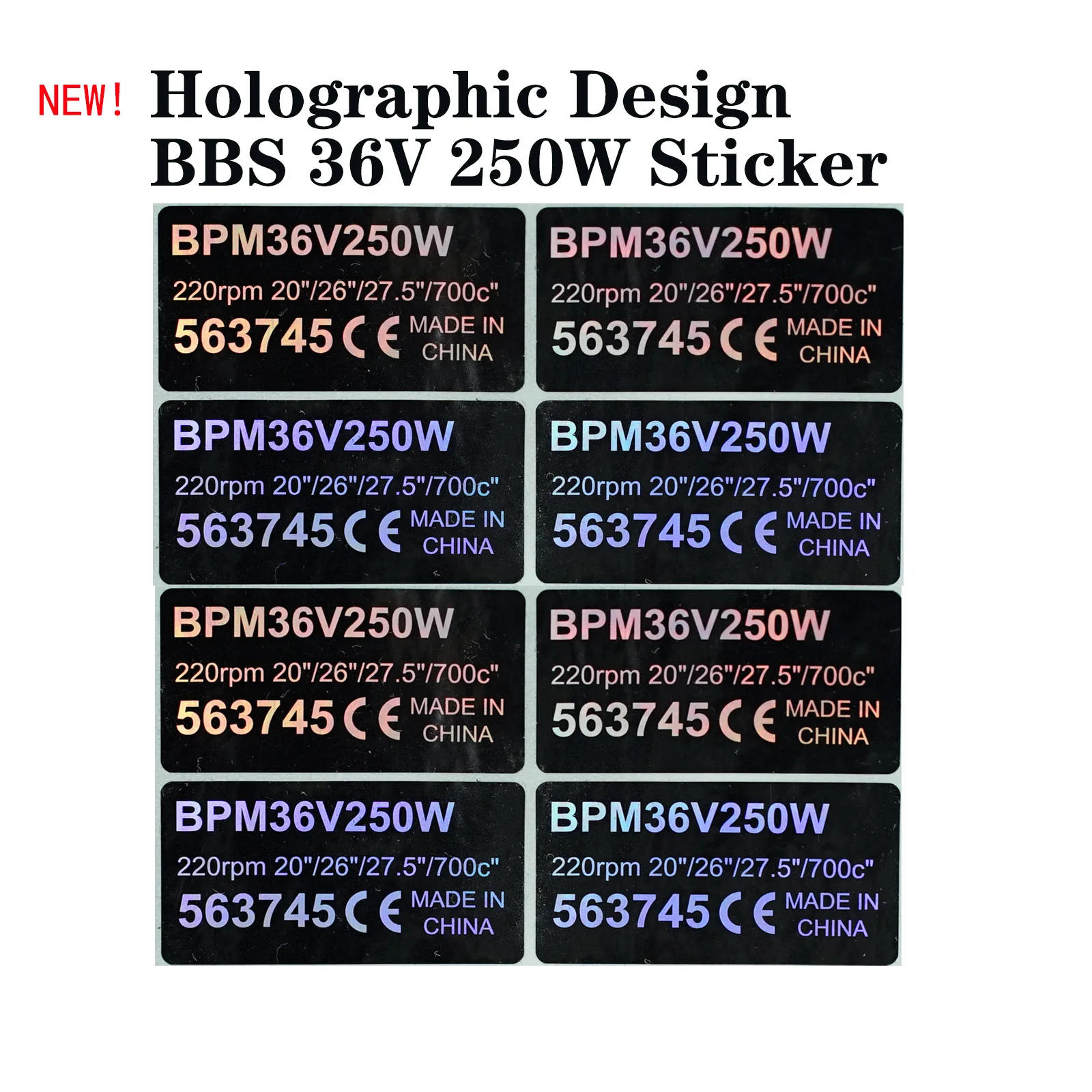 36V 250W Mid Drive Motor Sticker Electric Bicycle Conversion Kit for HUB Wheel Dirve eBike Holographic Design | Спорт и развлечения